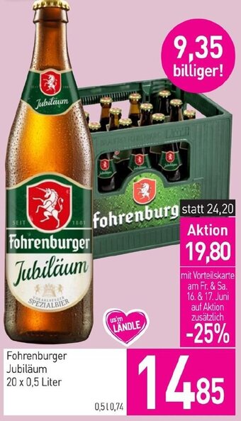 Sutterlüty Fohrenburger Jubiläum 20 x 0,5 Liter Angebot