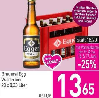 Sutterlüty Brauerei Egg Wälderbier 20 x 0,33 Liter Angebot