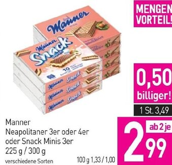 Sutterlüty Manner Neapolitaner 3er oder 4er oder Snack Minis 3er 225 g/300 g Angebot
