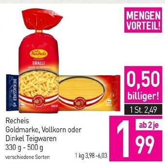 Sutterlüty Recheis Goldmarke, Vollkorn oder Dinkel Teigwaren 330 g- 500 g Angebot