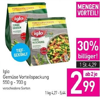 Sutterlüty Iglo Gemüse Vorteilspackung 550 g - 700 g Angebot