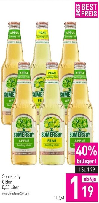 Sutterlüty Somersby Cider 0,33 Liter Angebot