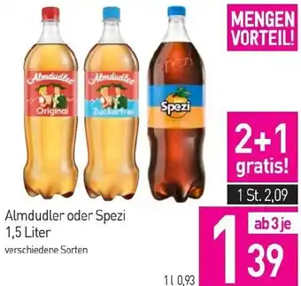 Sutterlüty Almdudler oder Spezi 1,5 Liter Angebot