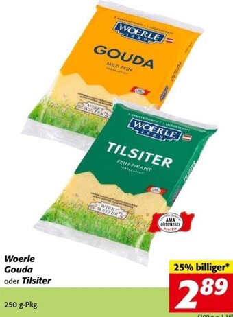 Nah&Frisch Woerle Gouda oder Tilsiter 250 g-Pkg. Angebot