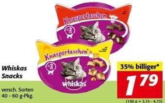Nah&Frisch Whiskas Snacks versch. Sorten 40 - 60 g-Pkg. Angebot