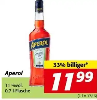 Nah&Frisch Aperol 11 %vol. 0,7 1-Flasche Angebot