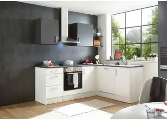 Möbelix Einbauküche eckküche möbelix corner mit geräten 220/175 cm weiß/anthrazit Angebot