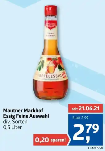 ADEG Mautner Markhof Essig Feine Auswahl 0,5 Liter Angebot