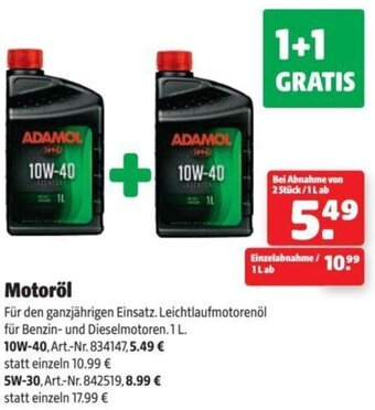 Hagebau Motoröl Angebot