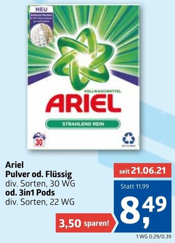 ADEG Ariel Pulver Od. Flüssig Od. 3in1 Pods Angebot