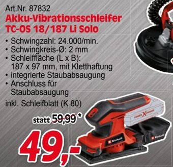 Zgonc Einhell Akku-Vibrationsschleifer TC-OS 18/187 Li Solo Angebot