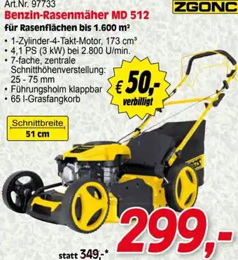 Zgonc ZGONC Benzin-Rasenmäher MD 512 Schnittbreite 51 cm Angebot