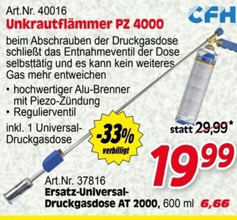 Zgonc Unkrautflämmer PZ 4000 Angebot