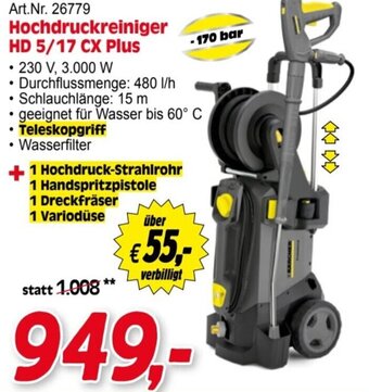 Zgonc Hochdruckreiniger HD 5/17 CX Plus Angebot