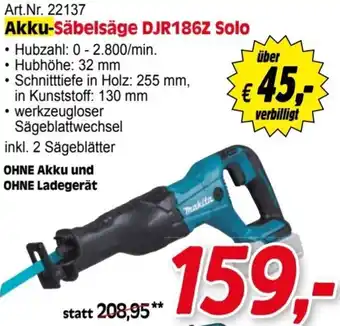Zgonc Makita Akku-Säbelsäge DJR186Z Solo Angebot
