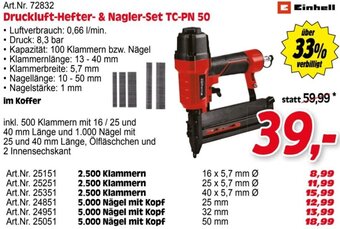 Zgonc Einhell Druckluft-Hefter- & Nagler-Set TC-PN 50 Angebot