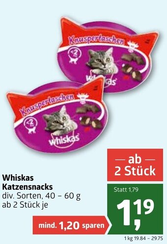 ADEG Whiskas Katzensnacks 40-60g Angebot