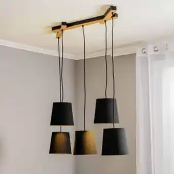 Lampenwelt Lucande thamila hängeleuchte, schwarz, eiche Angebot