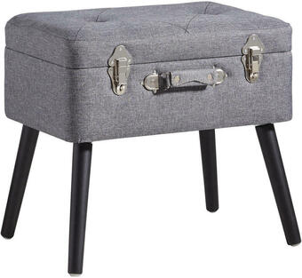 XXXLutz Hocker in holz, textil, holzwerkstoff anthrazit, schwarz Angebot