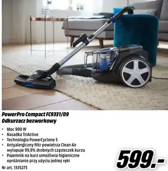 Media Markt Philips PowerPro Compact FC9331/09 Odkurzacz bezworkowy Angebot