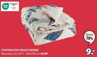 JYSK STEPPDECKE SKOVSTJERNE Waschbar bei 30°C. 140x200 cm Angebot