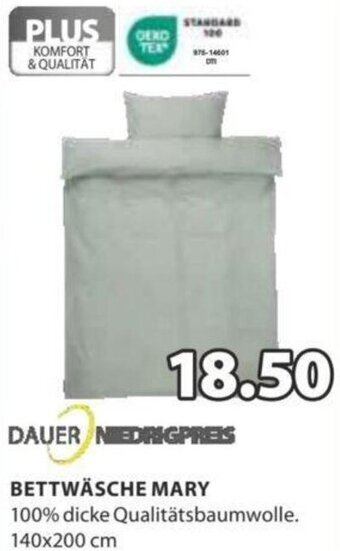 JYSK BETTWÄSCHE MARY 100% dicke Qualitätsbaumwolle. 140x200 cm Angebot