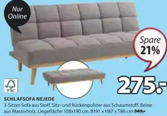 JYSK SCHLAFSOFA NEJEDE B191 x H87 x T86 cm 349,- Angebot
