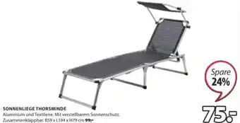 JYSK SONNENLIEGE THORSMINDE B59 x L194 x H79 cm Angebot