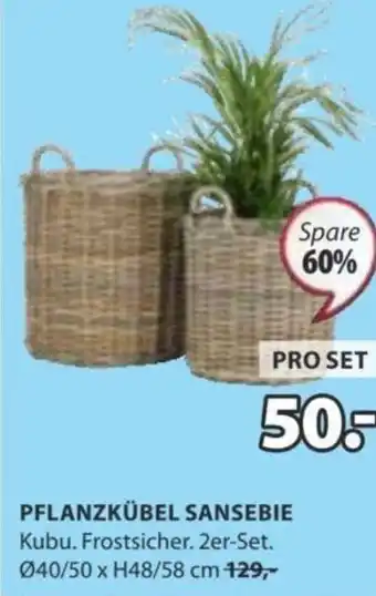 JYSK PFLANZKÜBEL SANSEBIE Kubu. Frostsicher. 2er-Set. Ø40/50 x H48/58 cm Angebot