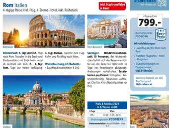 Lidl Reisen Rom Italien Angebot
