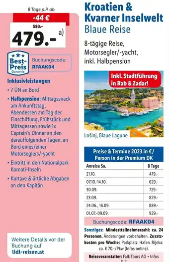 Lidl Reisen Kroatien & Kvarner Inselwelt Angebot