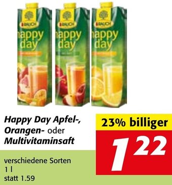 Strasser Markt Happy Day Apfel-, Orangen- oder Multivitaminsaft 1 L Angebot