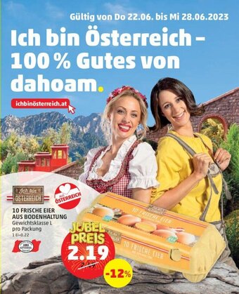 PENNY 10 FRISCHE EIER AUS BODENHALTUNG Gewichtsklasse L pro Packung Angebot