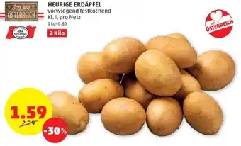 PENNY HEURIGE ERDÄPFEL vorwiegend festkochend Kl. I, pro Netz 2 Kilo Angebot