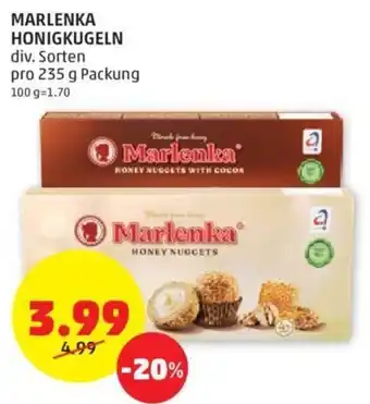 PENNY MARLENKA HONIGKUGELN div. Sorten pro 235 g Packung Angebot