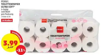 PENNY PENNY. TOILETTENPAPIER ULTRA SOFT* 4-lagig 160 Blatt Angebot