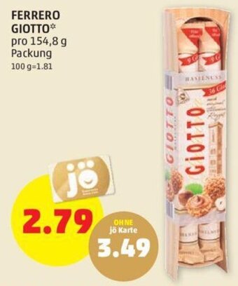 PENNY FERRERO GIOTTO* pro 154,8 g Packung Angebot