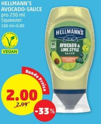 PENNY HELLMANN'S AVOCADO-SAUCE pro 250 ml Squeezer Angebot