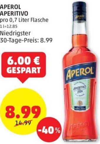 PENNY APEROL APERITIVO pro 0,7 Liter Flasche Angebot