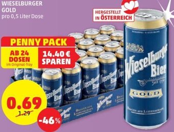 PENNY WIESELBURGER GOLD pro 0,5 Liter Dose Angebot