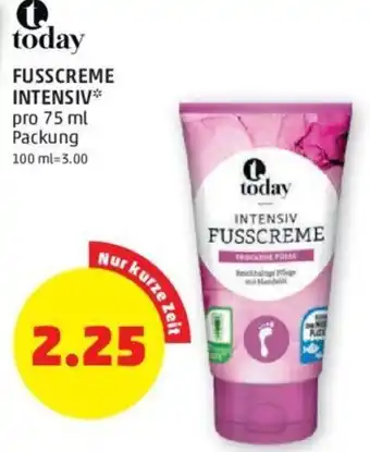 PENNY today FUSSCREME INTENSIV* pro 75 ml Packung Angebot
