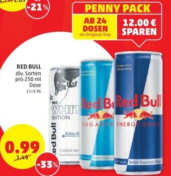 PENNY RED BULL div. Sorten pro 250 ml Angebot