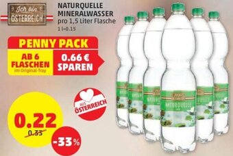 PENNY NATURQUELLE MINERALWASSER pro 1,5 Liter Flasche Angebot