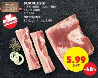 PENNY BAUCHFLEISCH mit Knochen, geschnitten od. im Stück pro Kilo Angebot