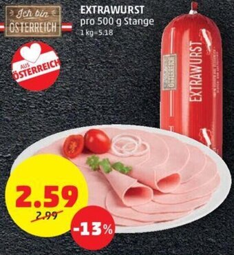 PENNY EXTRAWURST pro 500 g Stange Angebot