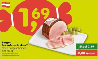 ADEG Berger Backofenschinken** frisch aufgeschnitten per 100 g Angebot