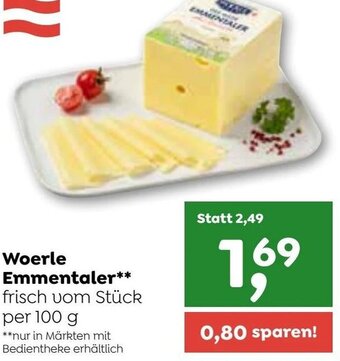 ADEG Woerle Emmentaler** frisch vom Stück per 100 g Angebot