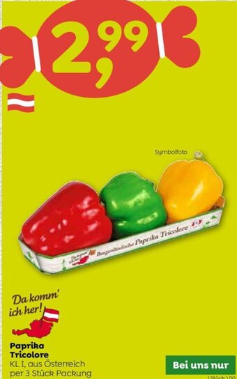 ADEG Paprika Tricolore KL I, aus Österreich per 3 Stück Packung Angebot