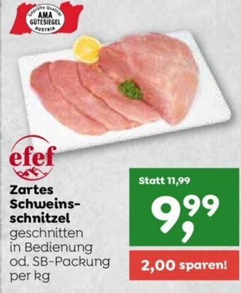 ADEG Zartes Schweins- schnitzel geschnitten in Bedienung od. SB-Packung per kg Angebot