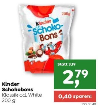 ADEG Kinder Schokobons Klassik od. White 200 g Angebot